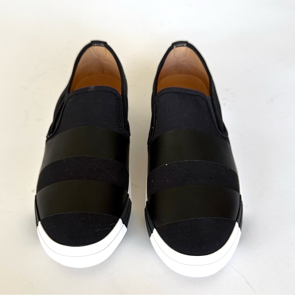 The Office of Angela Scott, The Hammonds. Black Slip-On Sneaker, Subtle Banding.
